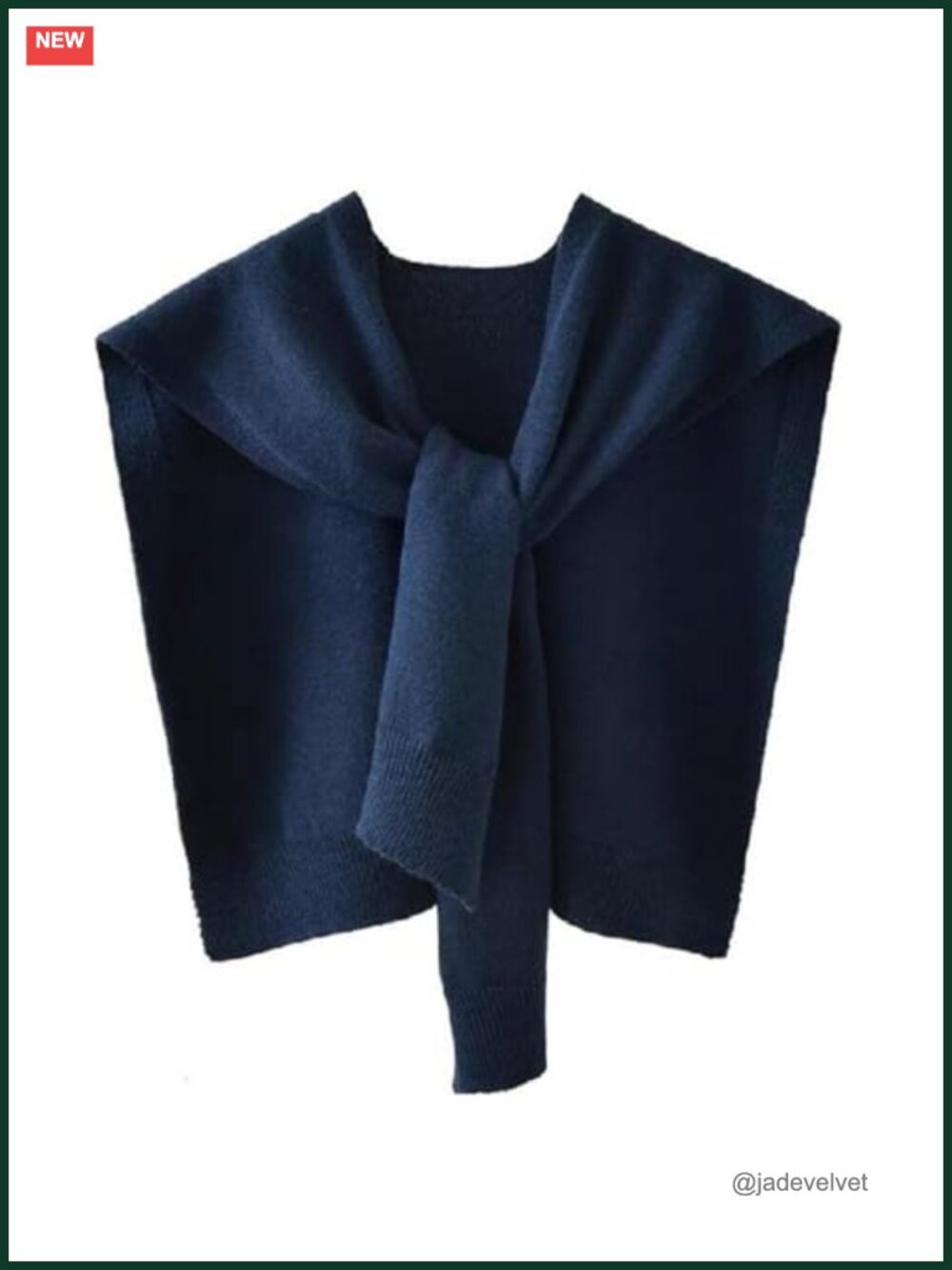 Knitted Shawl Wrap Y2K Tie Up Knotted Shoulder Cape Casual Preppy Streetwear